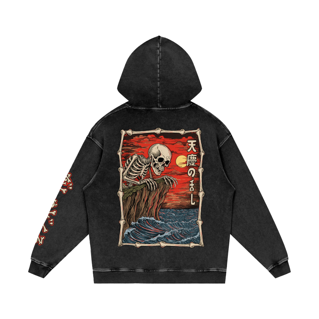 Snow Washed Loose Cotton Hoodie